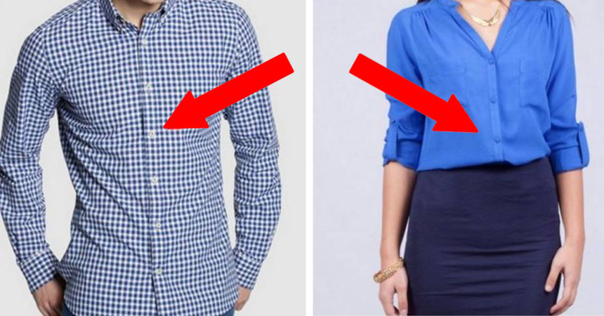 Por qué las camisas hombres mujeres tienen los botones lado opuesto? Esta es la razón